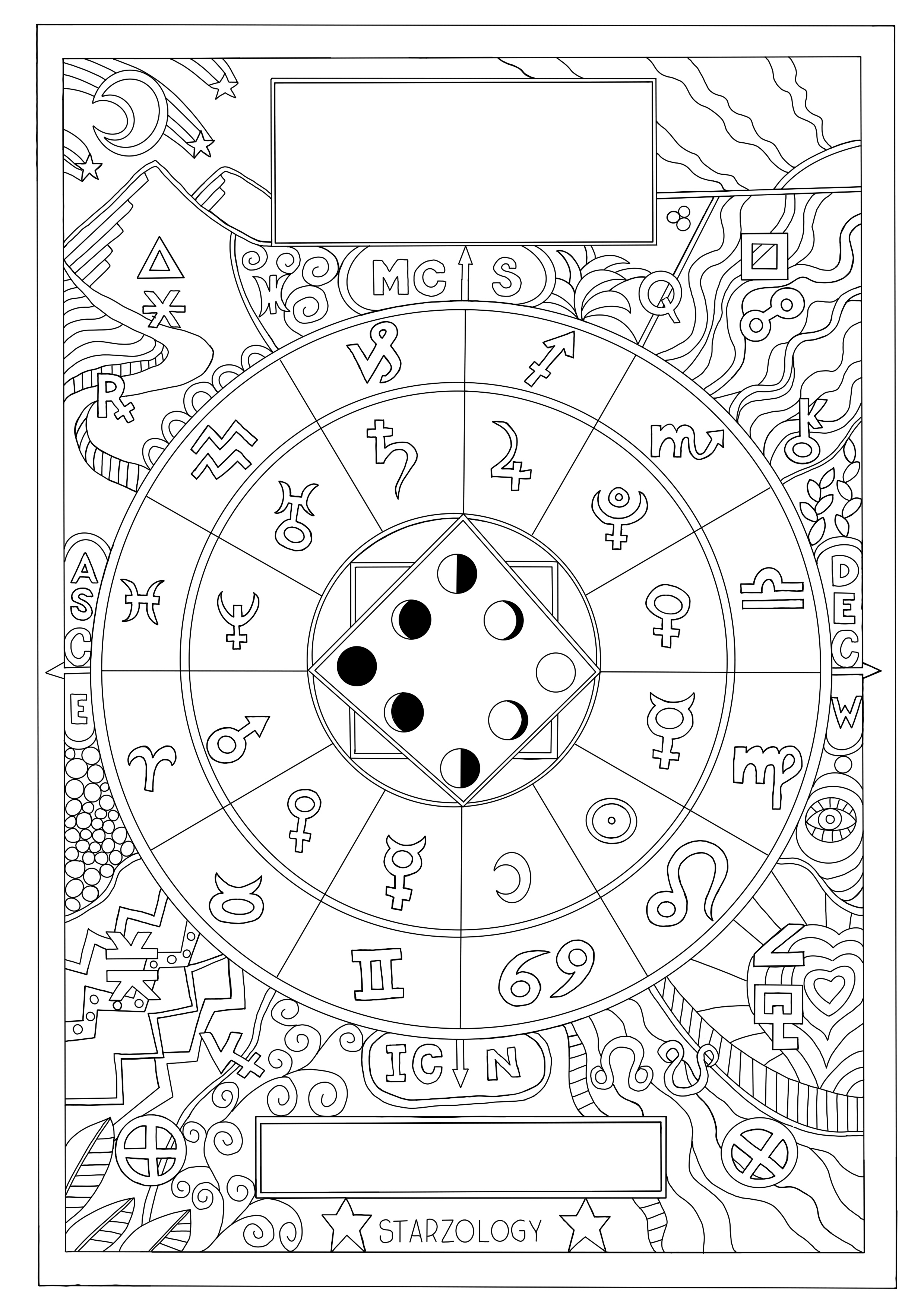 Astrology Art - Colouring-In for Grown Ups - Starzology - Astrology